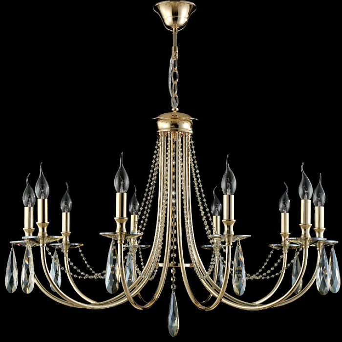 Люстра Crystal Lux VICTORIA SP10 GOLD/AMBER